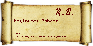 Maginyecz Babett névjegykártya